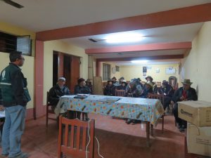 Capacitación en comunidad de Santiago de Chisque 