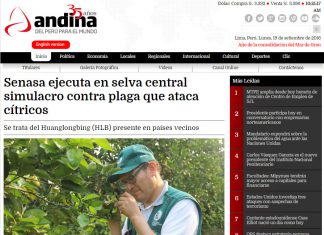 Senasa – Andina: Senasa ejecuta en selva central simulacro contra plaga que ataca cítricos