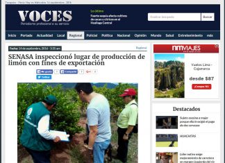 Senasa – Diario Voces: Senasa inspeccionó lugar de producción de limón con fines de exportación