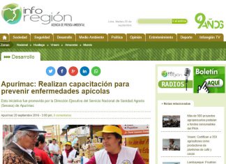 Senasa – InfoRegión: Apurímac: Realizan capacitación para prevenir enfermedades apícolas