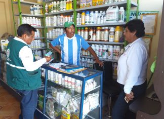 Tacna: Senasa inspecciona establecimientos comerciales de plaguicidas de uso agrícola