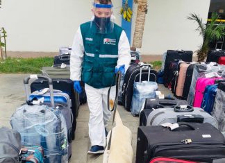 Brigada canina mantuvo sus actividades ante la llegada de vuelos humanitarios internacionales